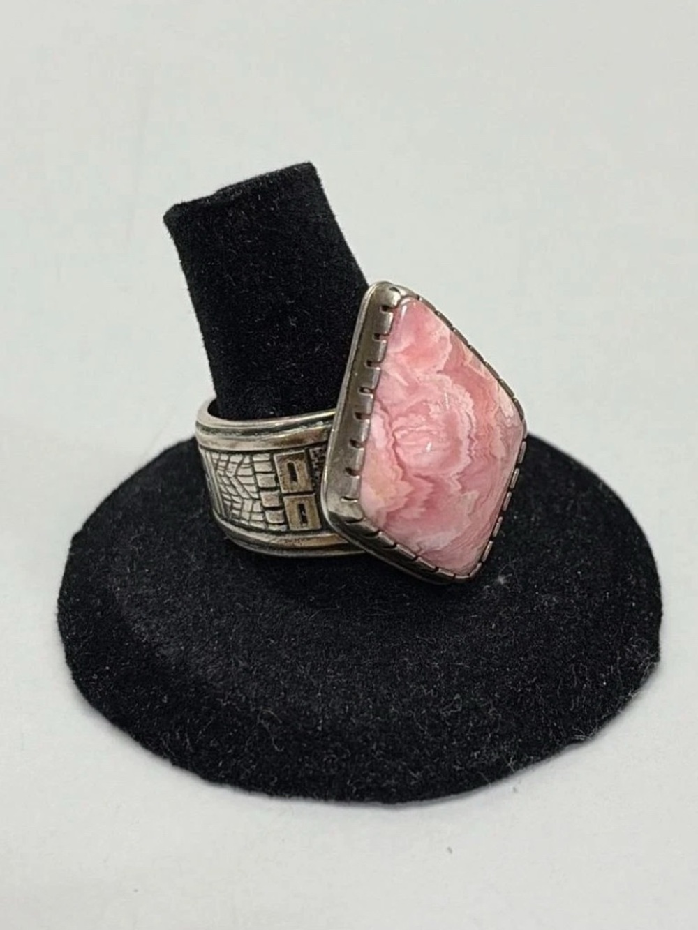 VTG Roderick Tenorio x Carolyn Pollack Silver Rhodochrosite Ring 9.25 XRF 94.3% - Picture 3 of 13